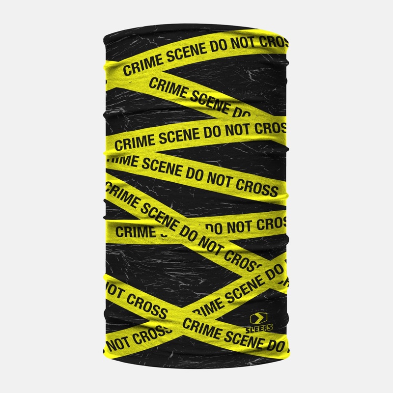 Crime Scene Neck Gaiter ONE SIZE Black/Yellow/Gray