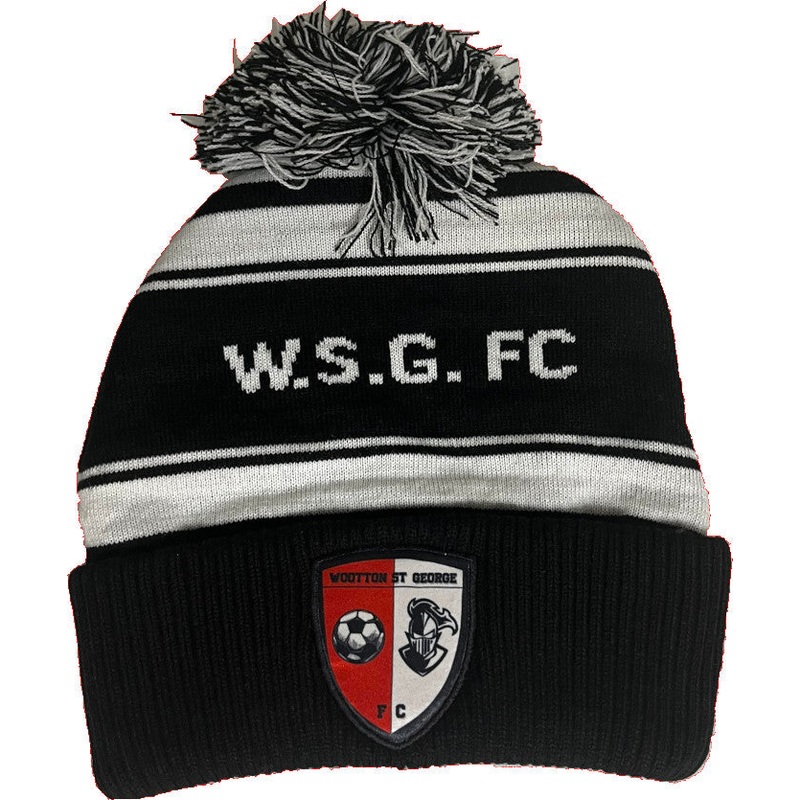 WSG Bobble Hat BLACK/WHITE One Size