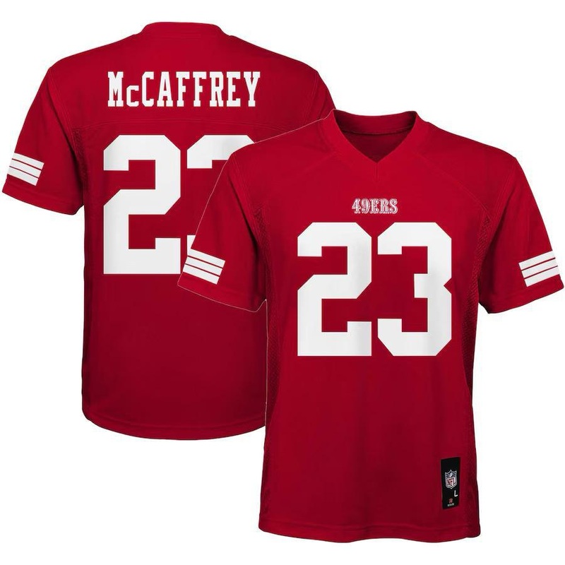 Youth San Francisco 49ers Christian McCaffrey Scarlet Replica Player Jersey Youth Small