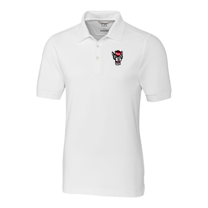 NC State Wolfpack Cutter & Buck Advantage Tri-blend White Pique Polo Tall LT