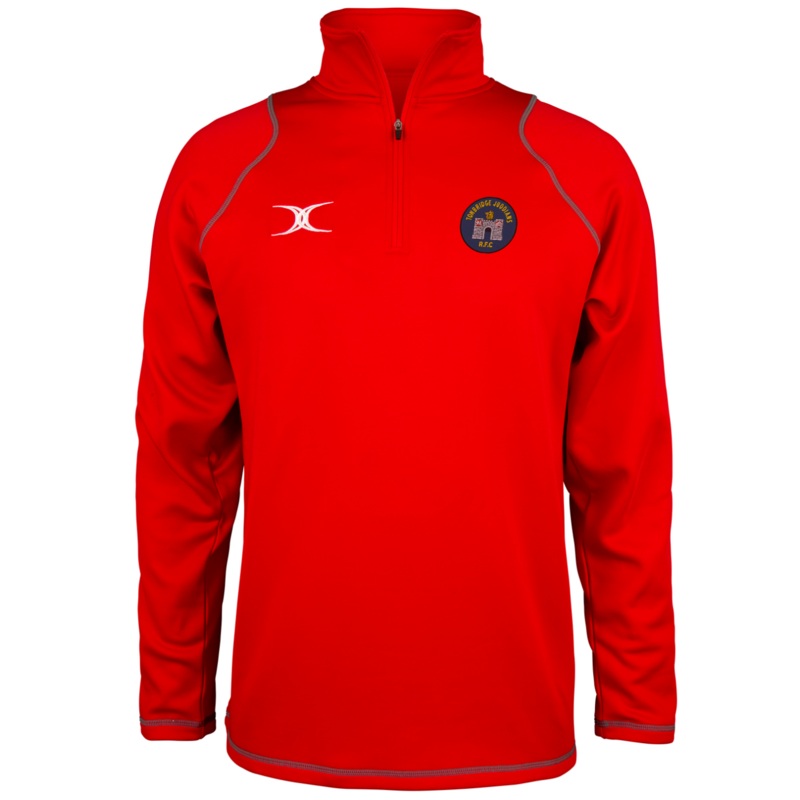 Tonbridge Juddians RFC Senior’s Red Quest Mens 1/4 Zip Fleece Extra Small