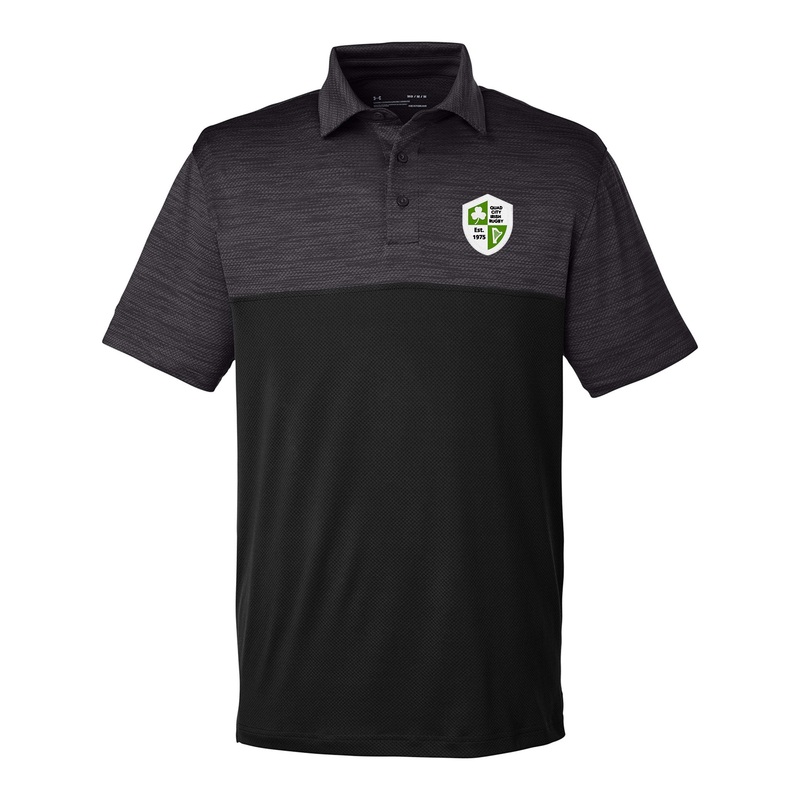 Quad City Irish Rugby Colorblock Polo Black Small