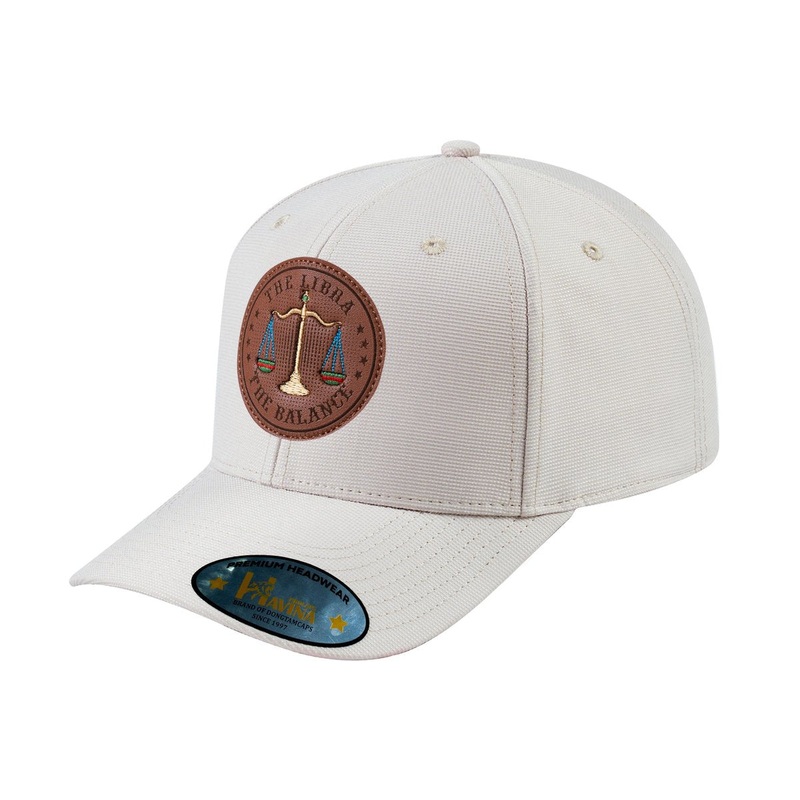 V2 Embroidered And Laser-Engraved Libra Zodiac (September 23 – October 22) – 6 Panel Baseball Cap – Beige/Beige Beige Beige Classic