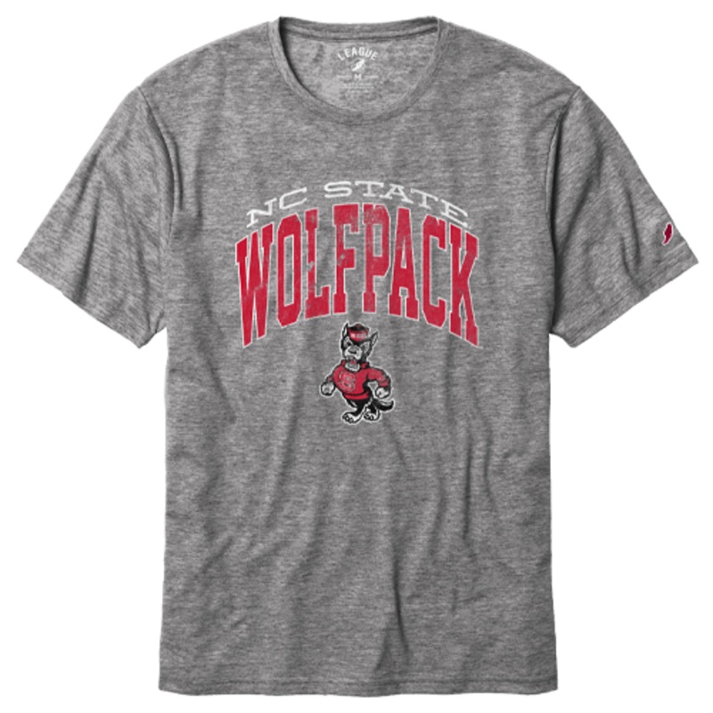 NC State Wolfpack Heather Graphite Strutting Wolf Arch Reclaim T-Shirt Small