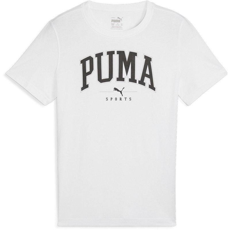Puma Squad Big Graphic Tee B T-Shirt Unisex Kids 9-10 (M) Puma White
