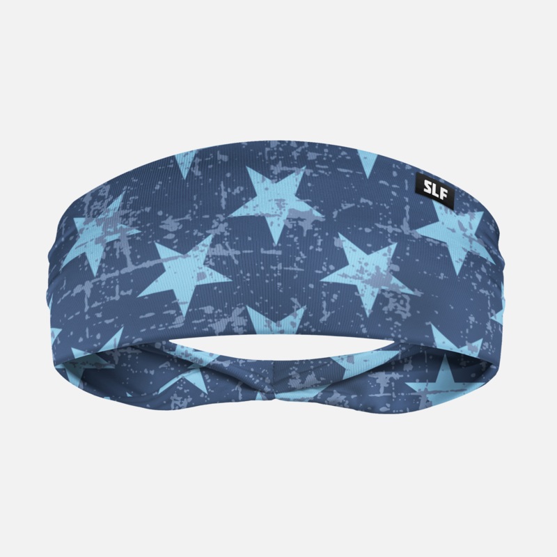 Stars Azure Headband ONE SIZE Blue