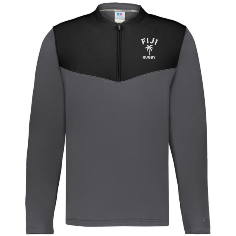 Nations of Rugby Fiji Sideline Grid 1/4 Zip Pullover S White
