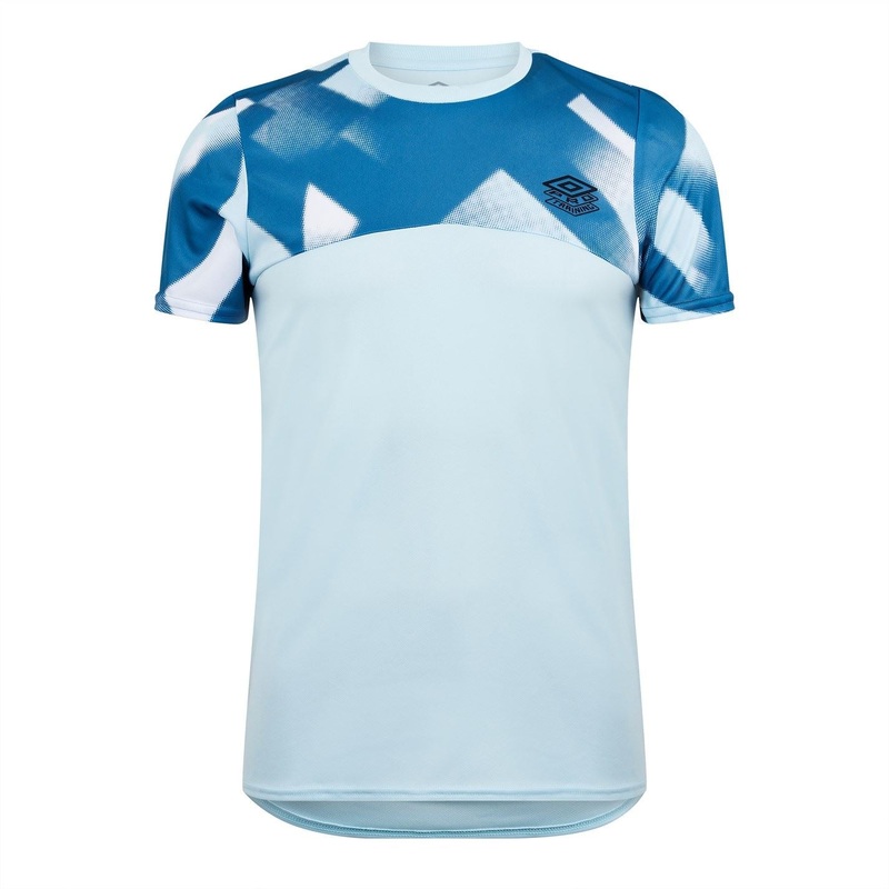 Umbro Protr Gym Crew Neck Regular Fit T-Shirt Small Blue Glo/White