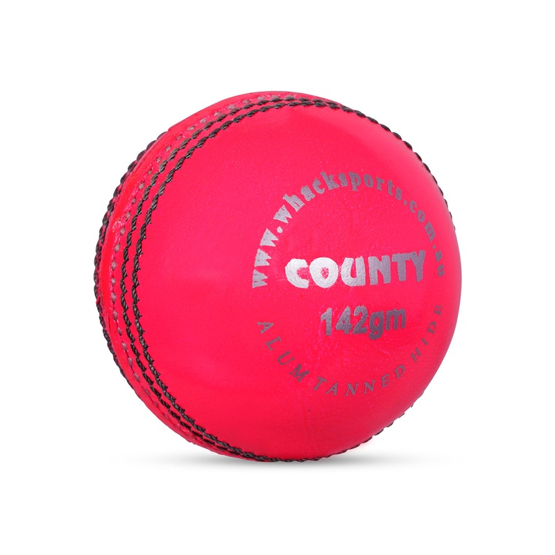 WHACK County Leather Cricket Ball – 2 Piece – 142gm – Pink 142gm Pink