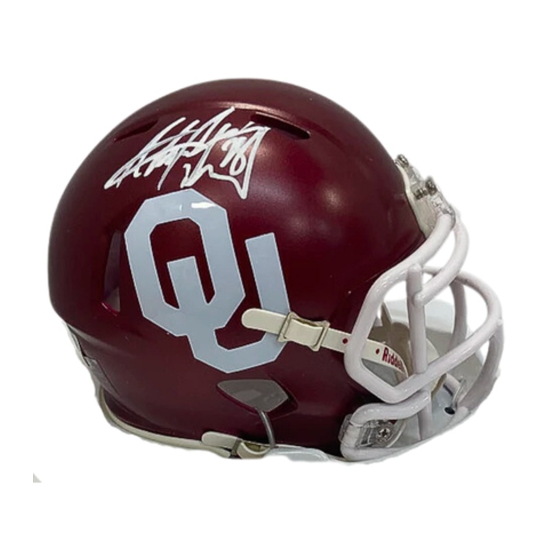 Adrian Peterson Autographed Oklahoma Mini Football Helmet
