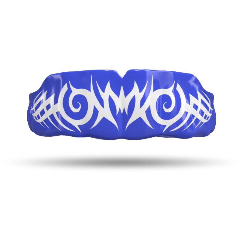 White Tribal On Royal Blue