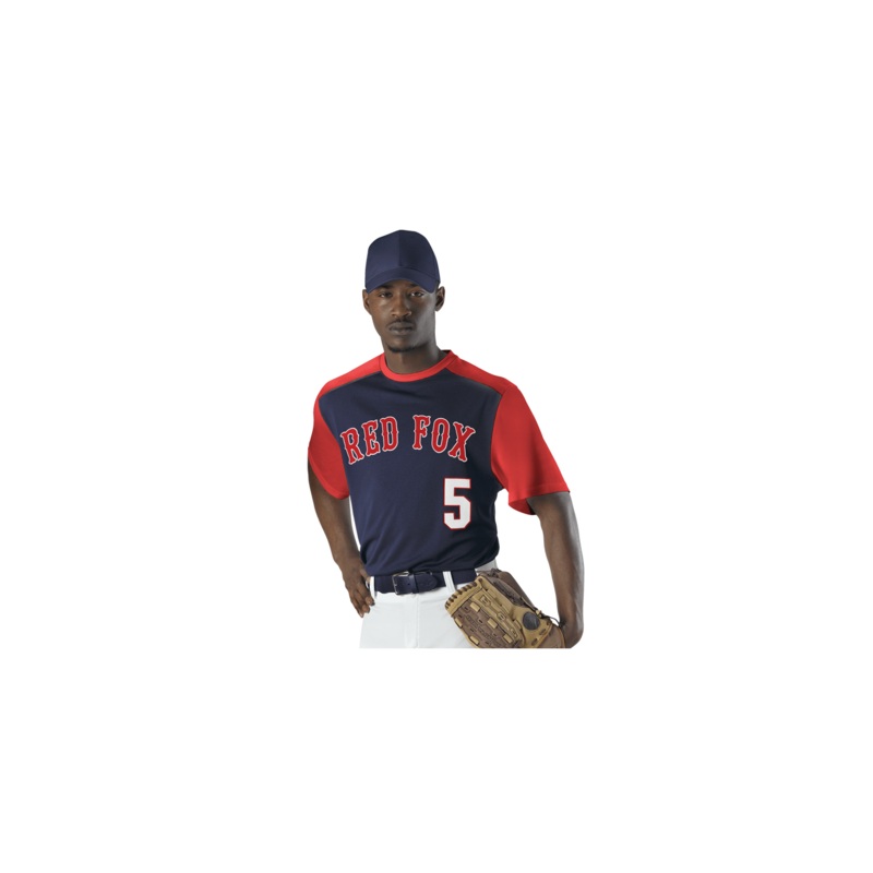Alleson Men’s Crewneck Baseball Jersey Navy/Red S