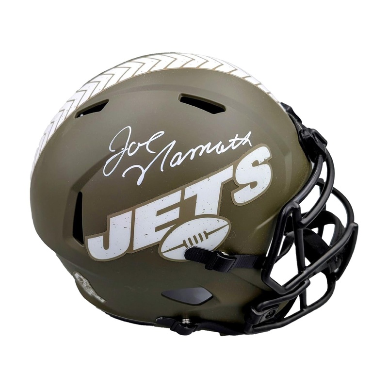 Autographed Joe Namath Full Size Salute To Service Replica Helmet