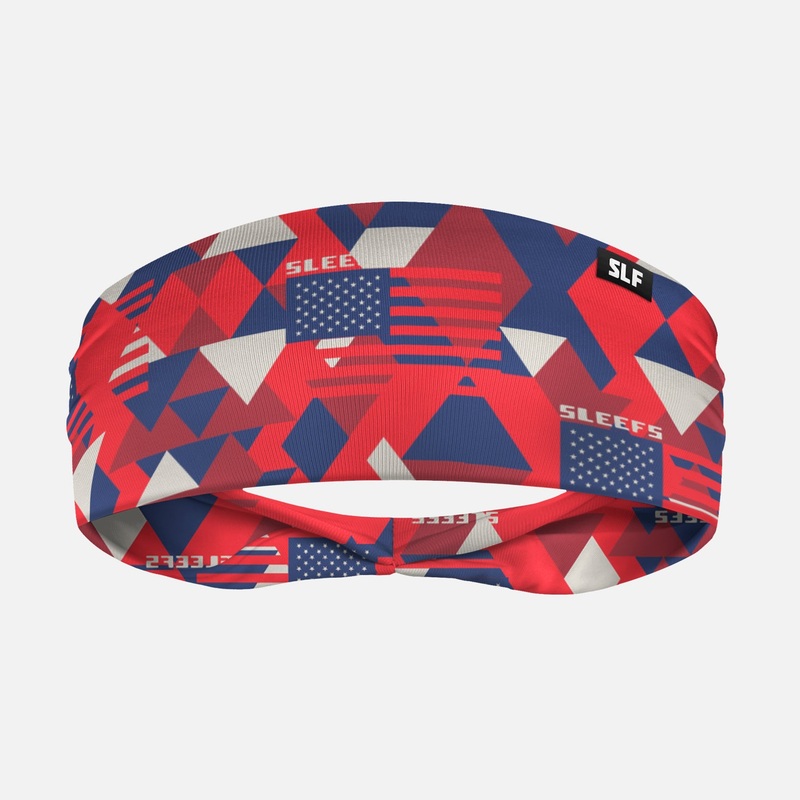 USA Muted Color Headband ONE SIZE Red/White/Blue