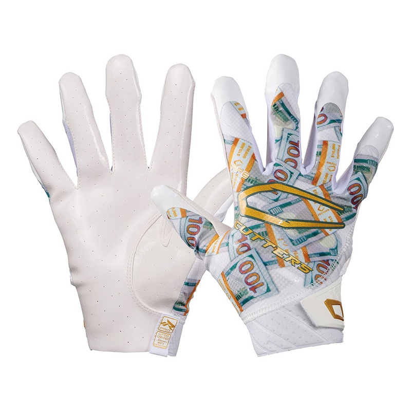 White Money Bands Rev Pro 6.0 Limited-Edition Receiver Gloves White Money Bands Adult-S