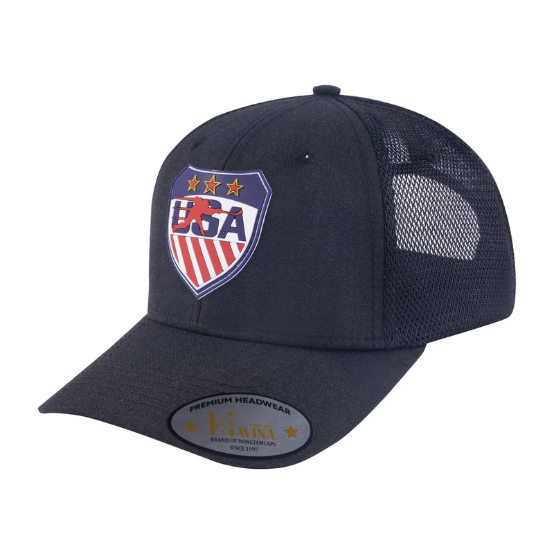 Embroidered Usa Hockey – 6 Panel Trucker Hat – Black/Black Black Black Classic