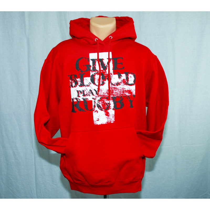 *GIVE BLOOD PLAY RUGBY HOODIE / RED