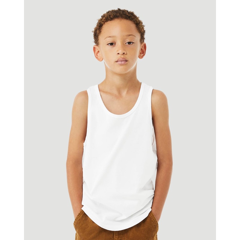 BELLA + CANVAS Youth Heather CVC Tank Dark Grey Heather S
