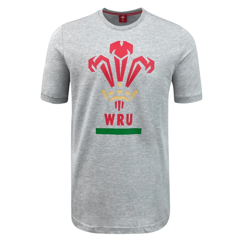 Wales Rugby Union Logo Print Tee S Grey