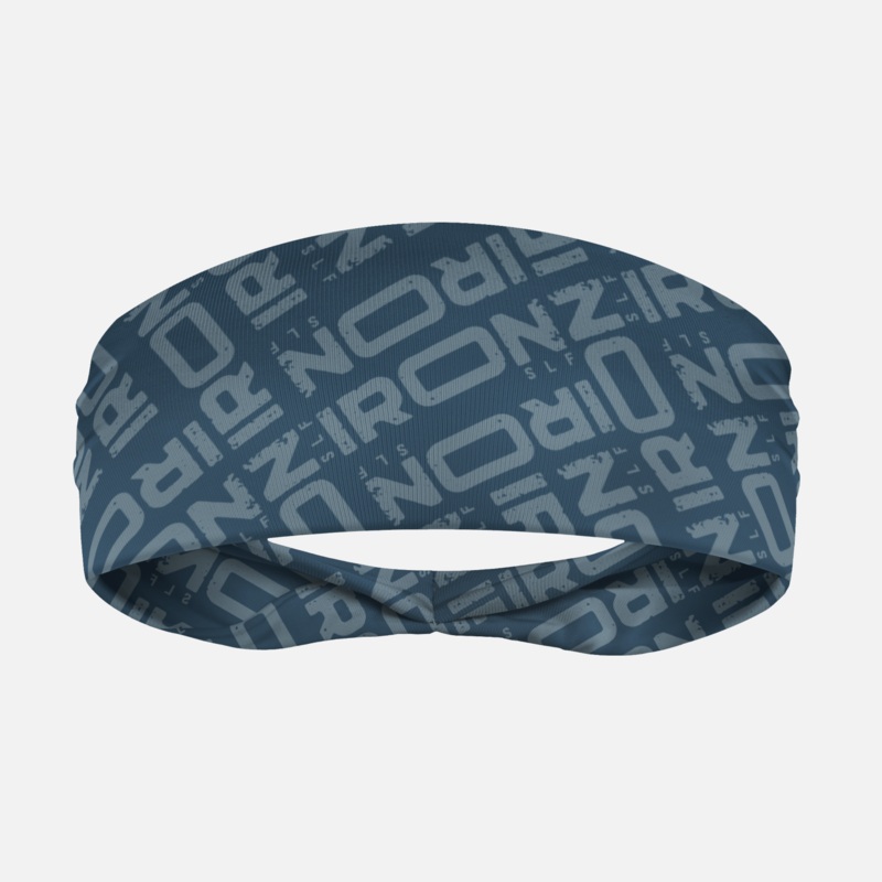 Iron Pattern Steel Blue Headband ONE SIZE Blue