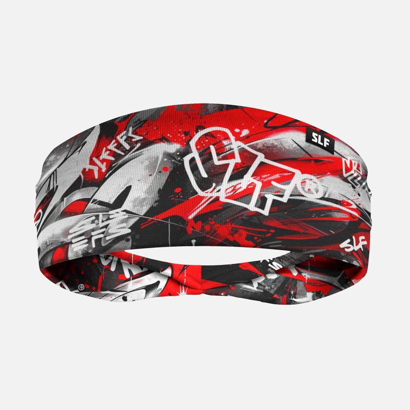 Sleefs Red Urban Graffiti Headband ONE SIZE Red/Gray