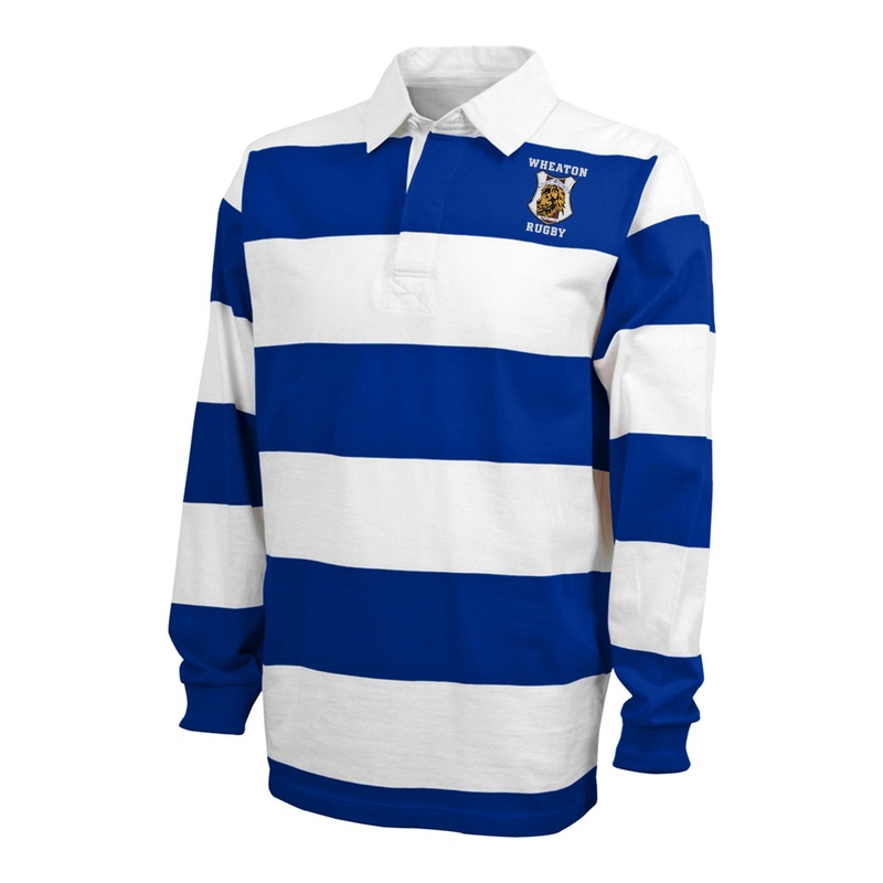 Wheaton Cotton Social Rugby Jersey Royal/White 2X-Small