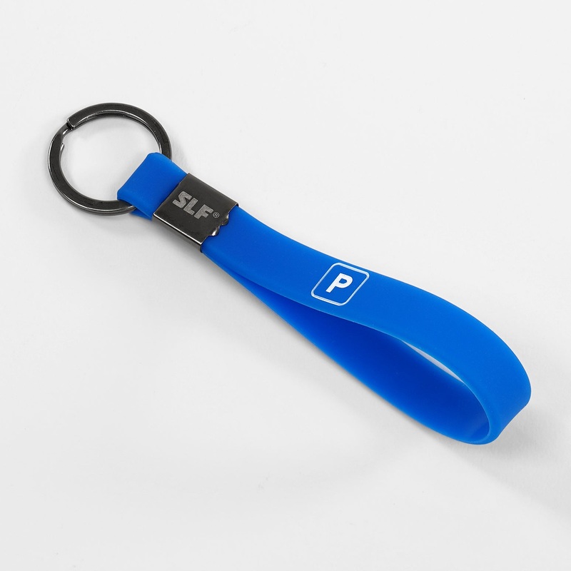 Push Positive Silicone Keychain Blue