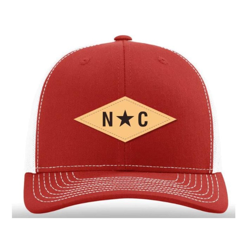 Red and White Diamond North Carolina Adjustable Mesh Hat