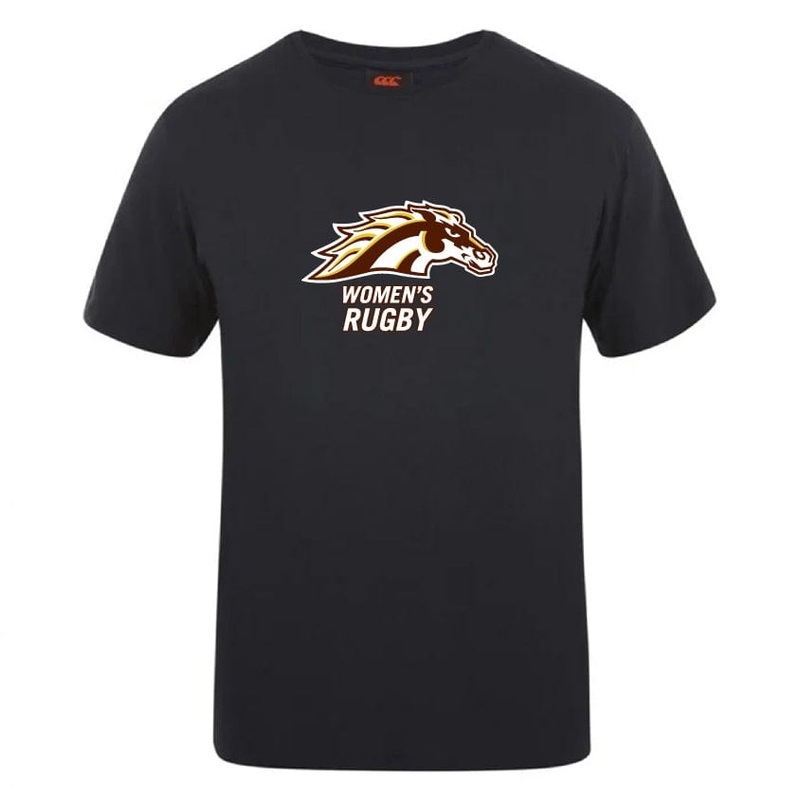 Western Michigan University Women’s Rugby Club Plain Tee by Canterbury Y4 Black