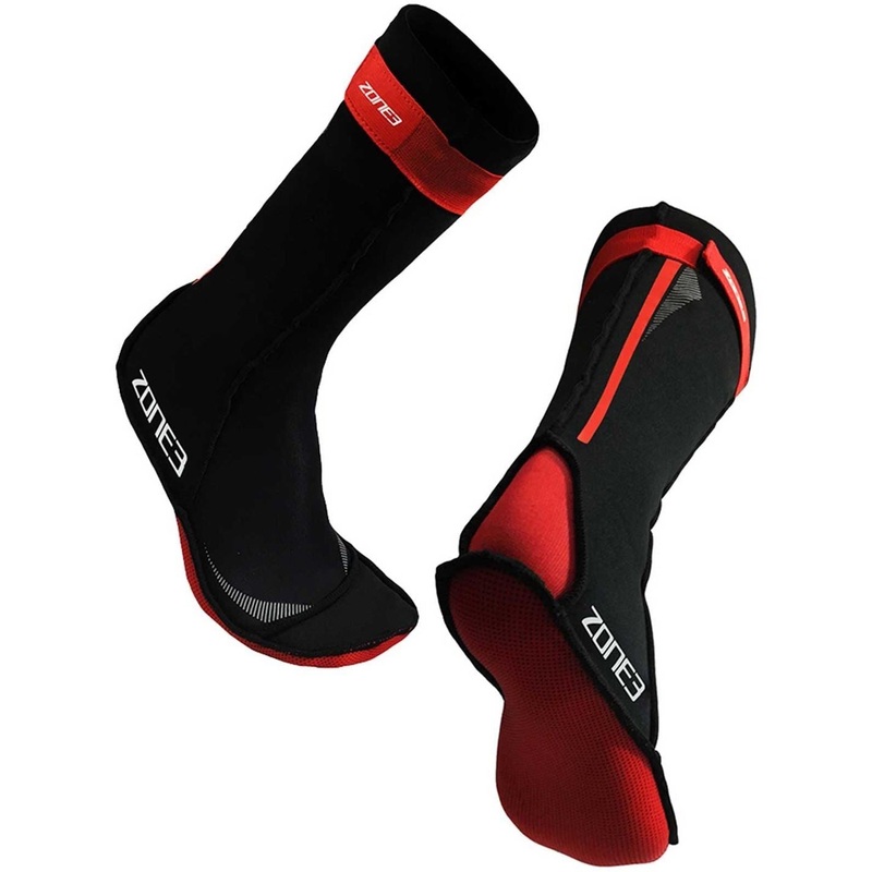 Zone3 Neoprene Swim Socks Small Black/Red