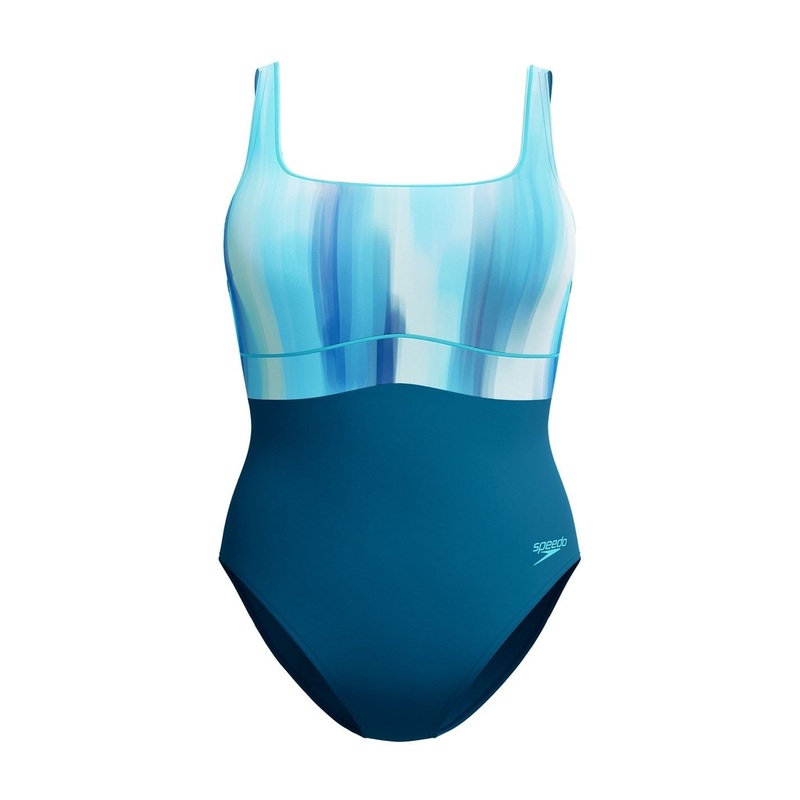 Speedo Womens Shaping Contoureclipse Printed 1 pc 34 Dark Teal