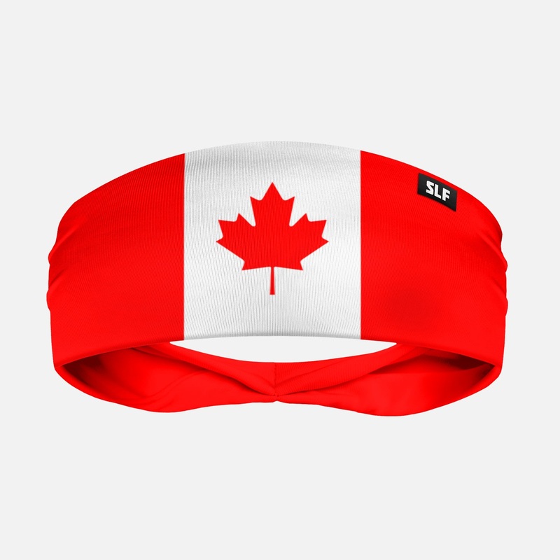 Canada Flag Headband ONE SIZE Red/White