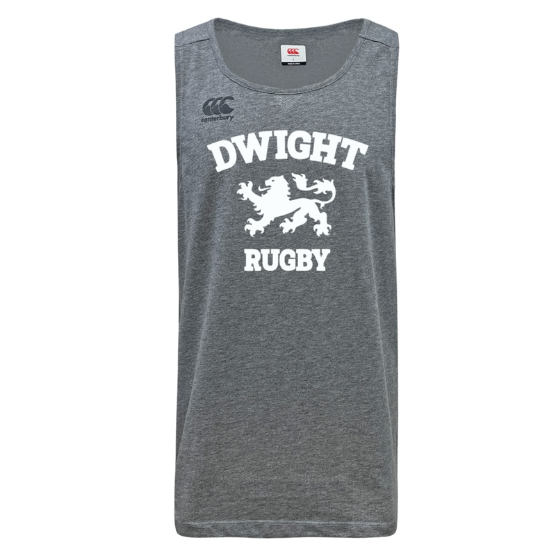 Dwight Rugby White Logo Tempo Vapodri Singlet by Canterbury XS Grey