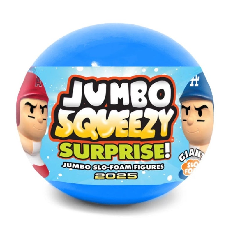 1 CAPSULE 2025 MLB BASEBALL JUMBO SQUEEZY MATE BLIND PACK 5″ SLOW RISE FOAM