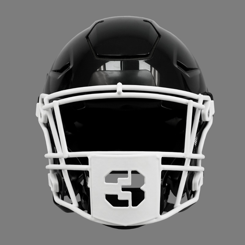 3 Stencil Font Football Facemask for Riddell SpeedFlex White