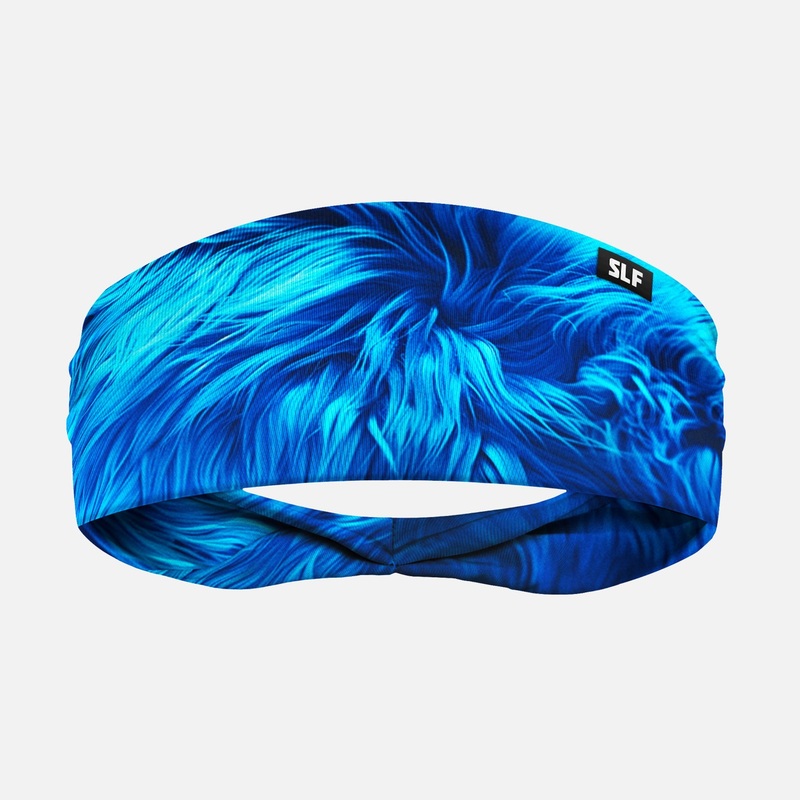 Fuzzy Blue Headband ONE SIZE Blue