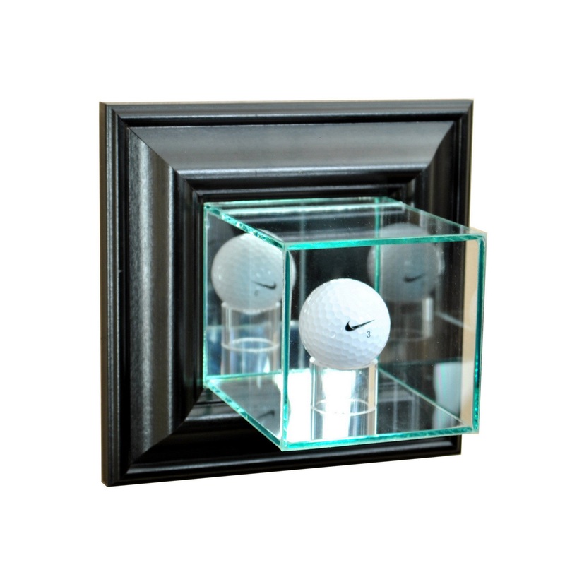 Wall Mounted Golf Ball Display Case with Mirrors