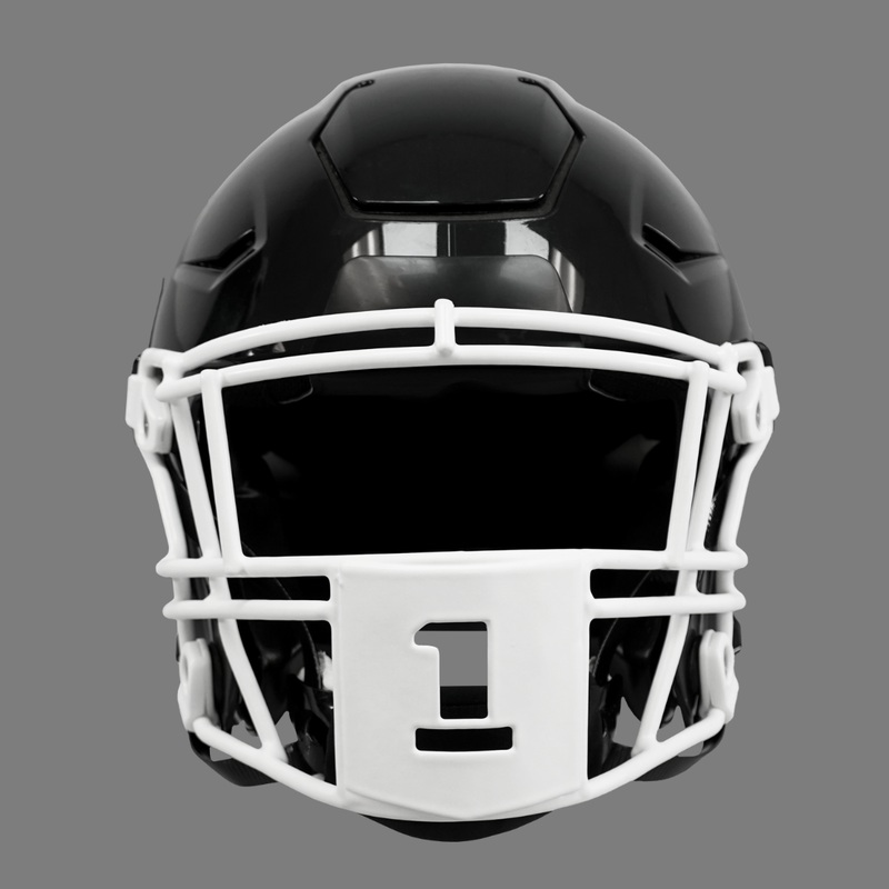 1 Stencil Font Football Facemask for Riddell SpeedFlex White