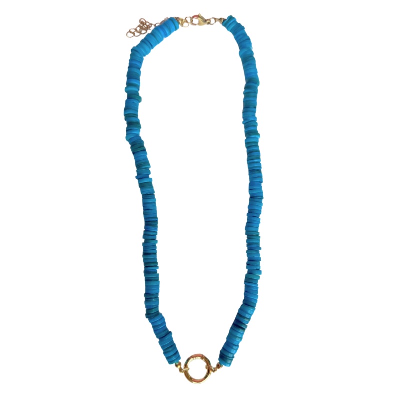 Turquoise Disc Bead Necklace