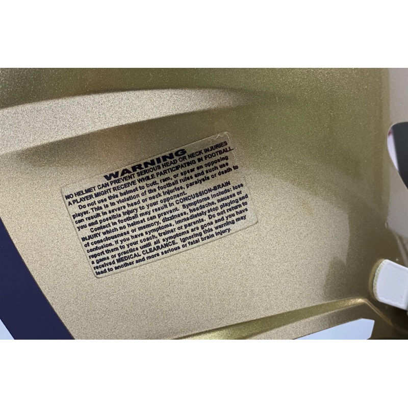 Warning Label Decal For Football Helmets Black