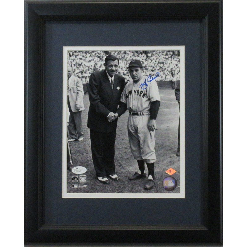 Yogi Berra Autographed 8×10 “Babe Ruth” Photo Framed