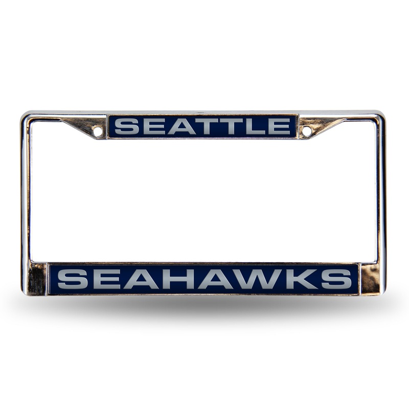 NFL Seattle Seahawks Laser Cut Chrome License Plate Frame Standard