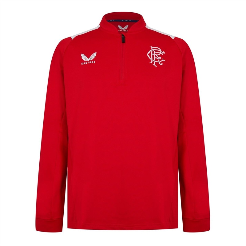 Castore Rangers FC Zip Neck Long Sleeve Sweatshirt M Red