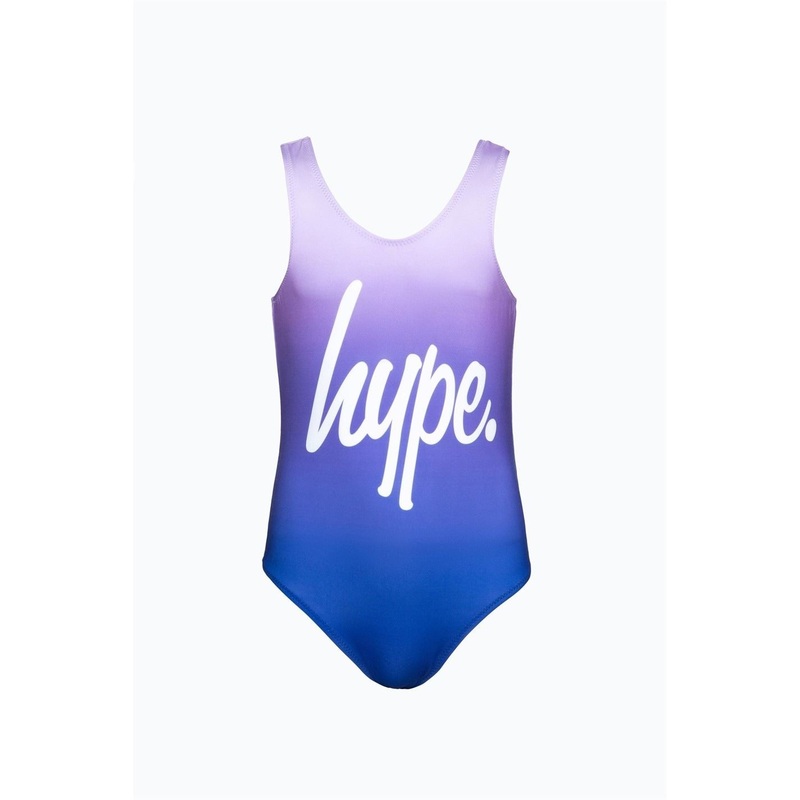 Hype Digital Lettering Ombre Swimsuit 14 (2XL) Purple