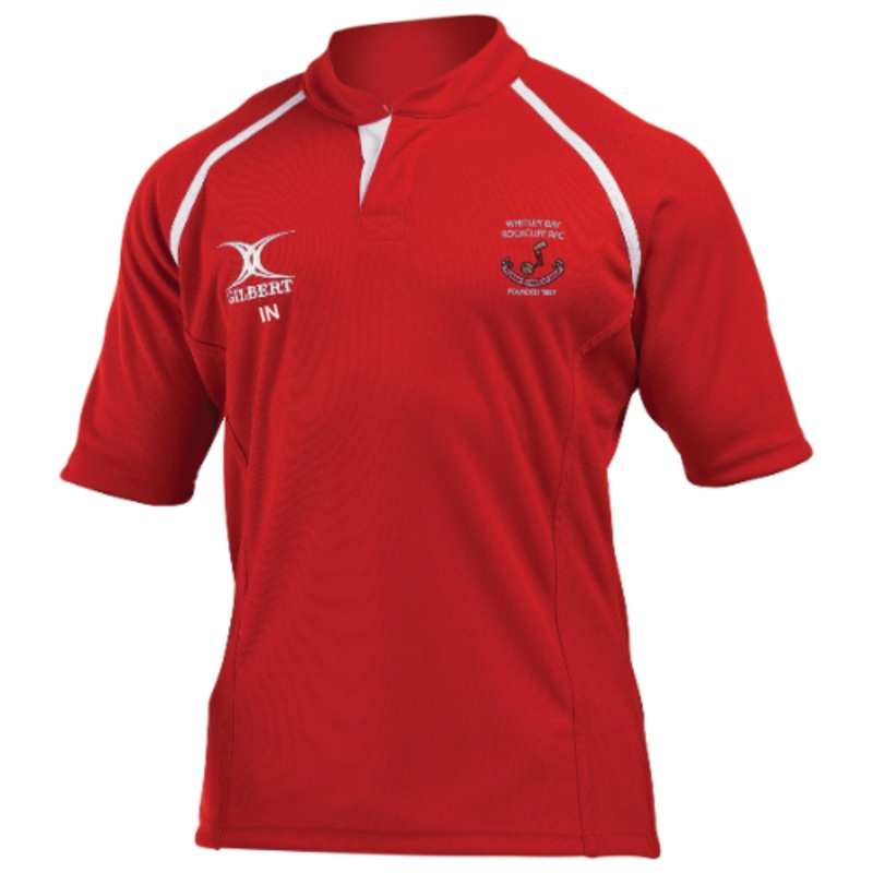 Whitley Bay Rockcliff RFC Juniors Red Xact II Monochrome Shirt 5 to 6 Yrs