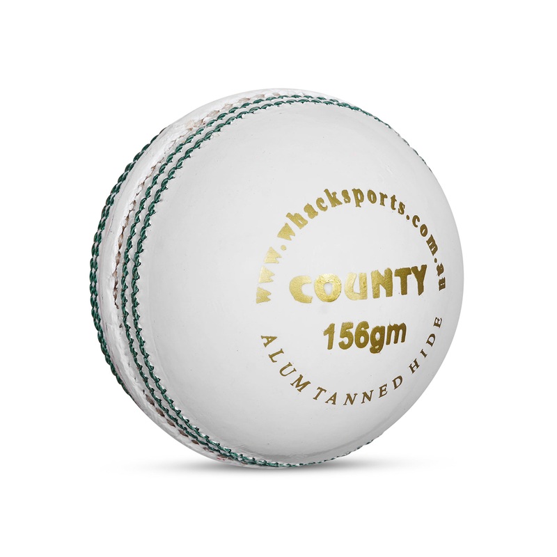 WHACK County Leather Cricket Ball – 2 Piece – 156gm – White 156gm White