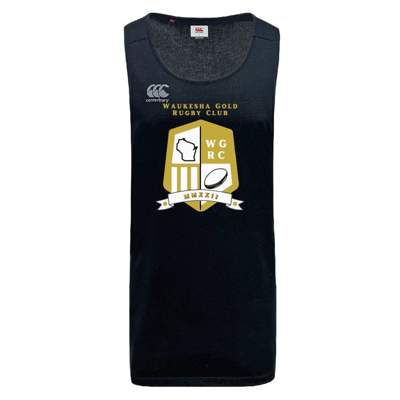 Waukesha Gold Rugby Tempo Vapodri Singlet by Canterbury XS Black