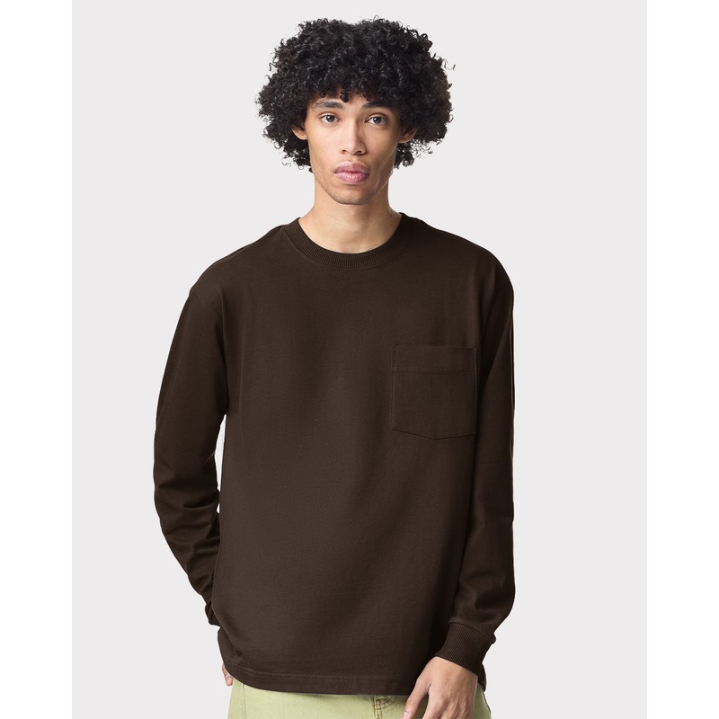 American Apparel Men’s Super Heavyweight Long Sleeve Pocket Tee Lieutenant S
