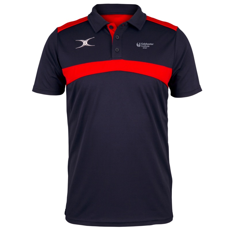 Colchester Institute Senior’s Dark Navy / Red Photon Mens Polo Extra Small