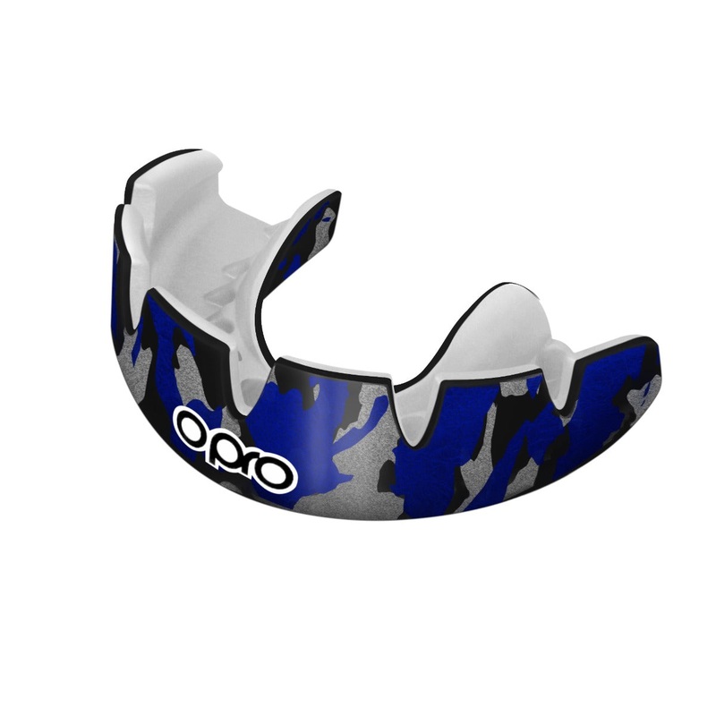 Instant Custom-Fit Camo Blue Mouthguard for Braces Adult (Age 10+) Standard